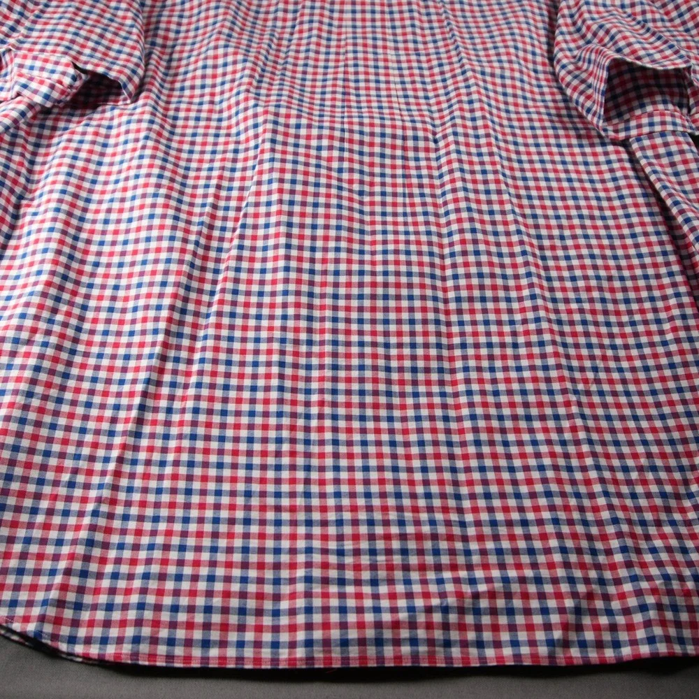 Ralph Lauren Gingham Check Short Sleeve Men Shirt 3XB Red White Blue Ivy Prep